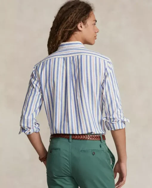 Bawełniana koszula w paski Custom Fit