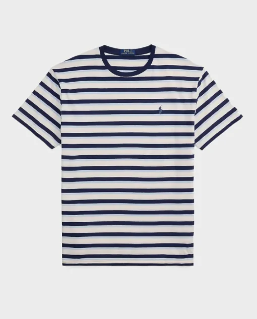 Bawełniana koszulka w paski Classic Fit