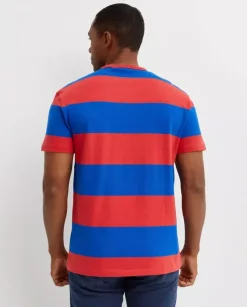 Bawełniana koszulka w paski Classic Fit