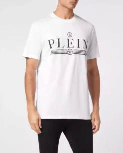 Bawełniany biały t-shirt z logo
