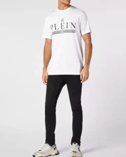 Bawełniany biały t-shirt z logo