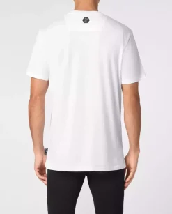 Bawełniany biały t-shirt z logo