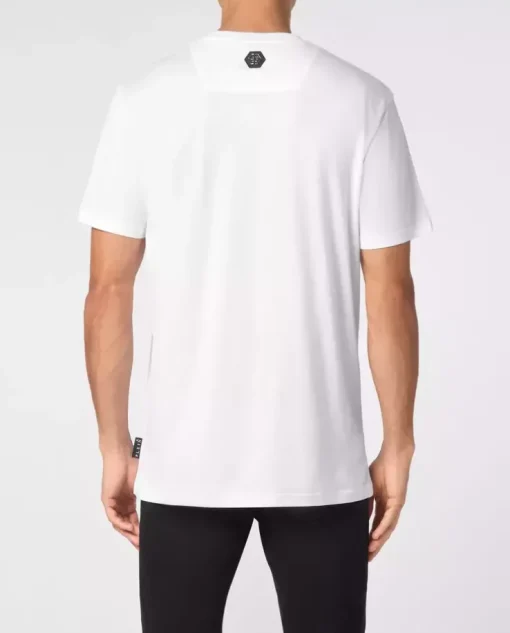 Bawełniany biały t-shirt z logo
