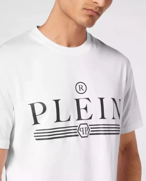 Bawełniany biały t-shirt z logo