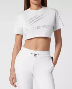 Bawełniany krótki top z logo