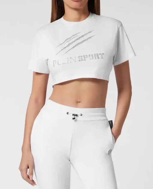 Bawełniany krótki top z logo