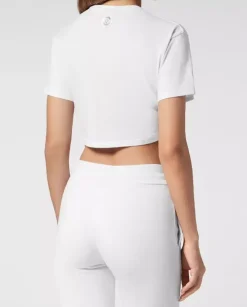 Bawełniany krótki top z logo