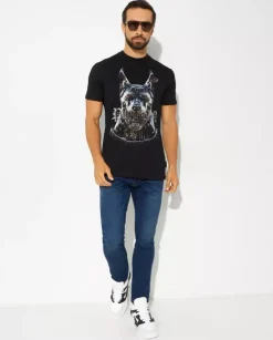 Bawełniany t-shirt z aplikacją Dog
