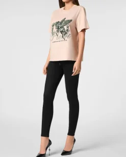 Bawełniany t-shirt ze zdobieniem Unicorn