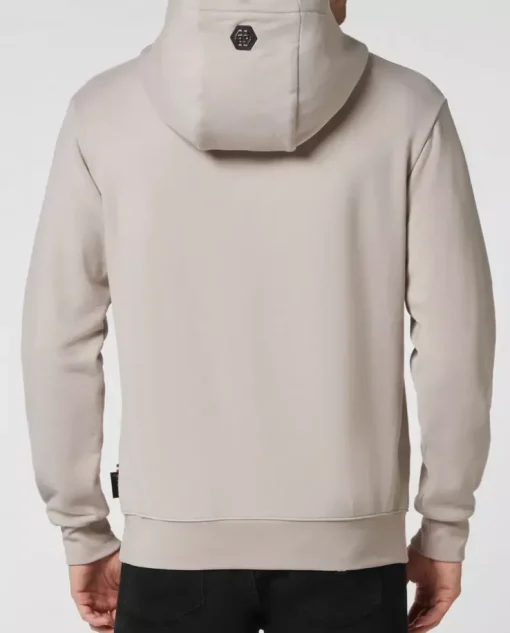 Beżowa bluza z kapturem z logo