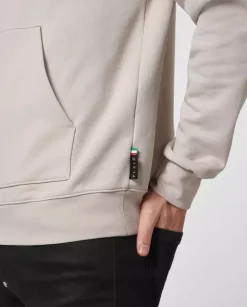 Beżowa bluza z kapturem z logo