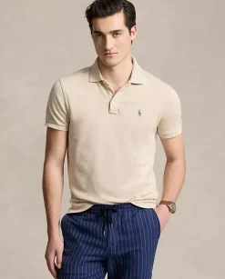 Beżowa koszulka polo Custom Slim Fit