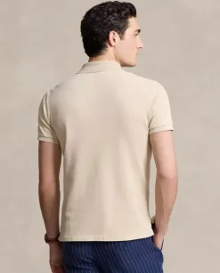 Beżowa koszulka polo Custom Slim Fit