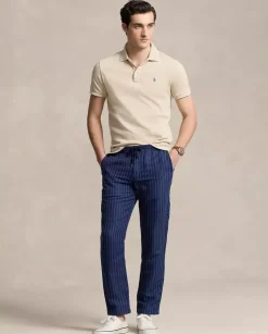 Beżowa koszulka polo Custom Slim Fit