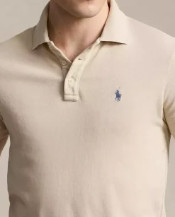 Beżowa koszulka polo Custom Slim Fit