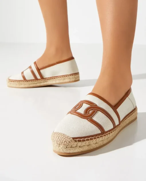 Beżowe płócienne espadryle