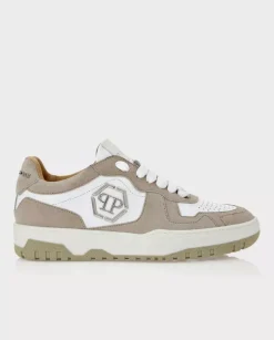 Beżowo-białe sneakersy Lo-Top z logo