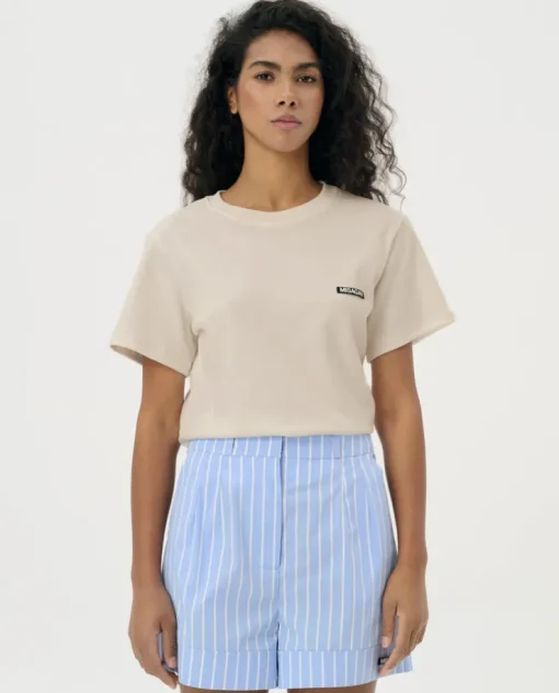 Beżowy t-shirt z logo Horizon
