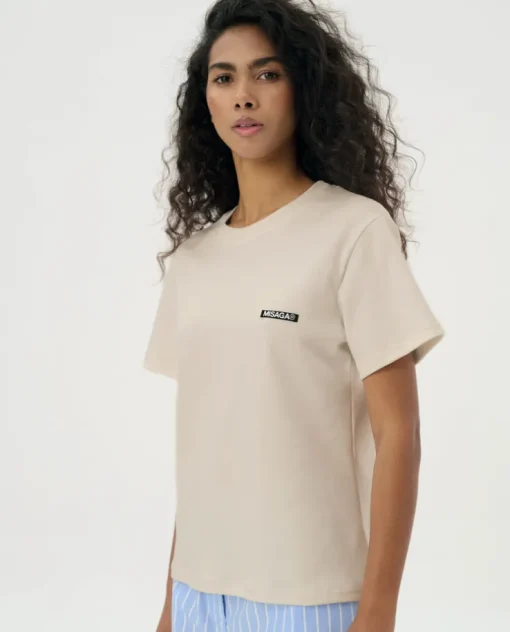 Beżowy t-shirt z logo Horizon