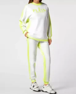 Biała bluza z logo Fluo