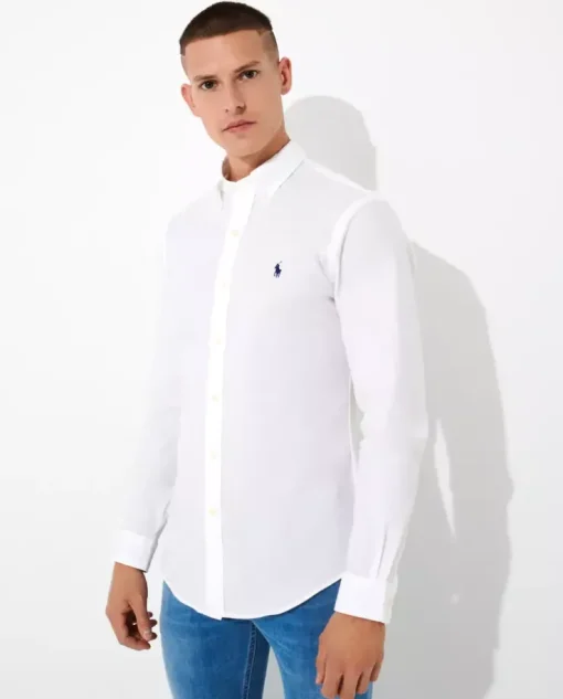 Biała koszula Slim Fit z logo