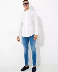 Biała koszula Slim Fit z logo
