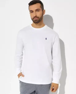 Biała koszulka z długim rękawem Classic Fit