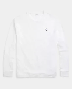 Biała koszulka z długim rękawem Classic Fit