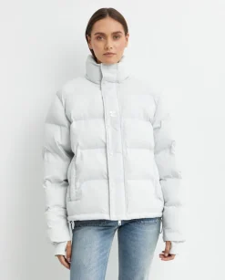 Biała kurtka Nylon Puffer