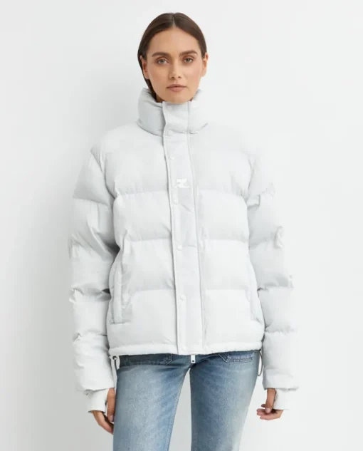 Biała kurtka Nylon Puffer