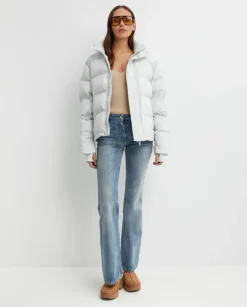 Biała kurtka Nylon Puffer