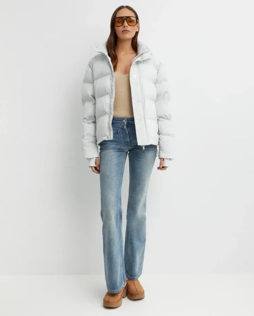 Biała kurtka Nylon Puffer