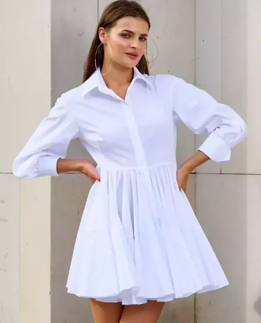 Biała mini sukienka z bawełny Celinea