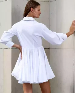 Biała mini sukienka z bawełny Celinea