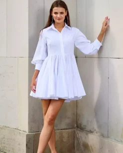 Biała mini sukienka z bawełny Celinea