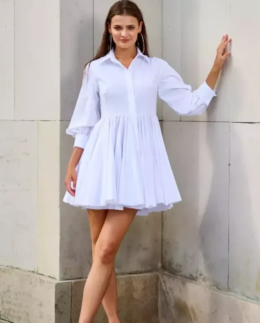 Biała mini sukienka z bawełny Celinea