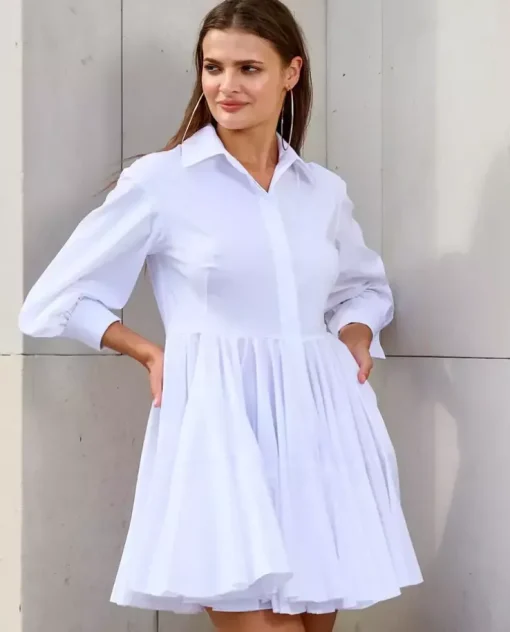 Biała mini sukienka z bawełny Celinea