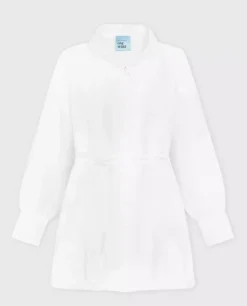 Biała mini sukienka z lnu Chic