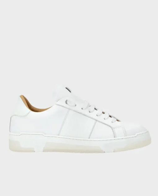 Białe skórzane sneakersy