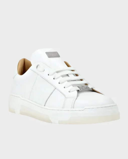 Białe skórzane sneakersy