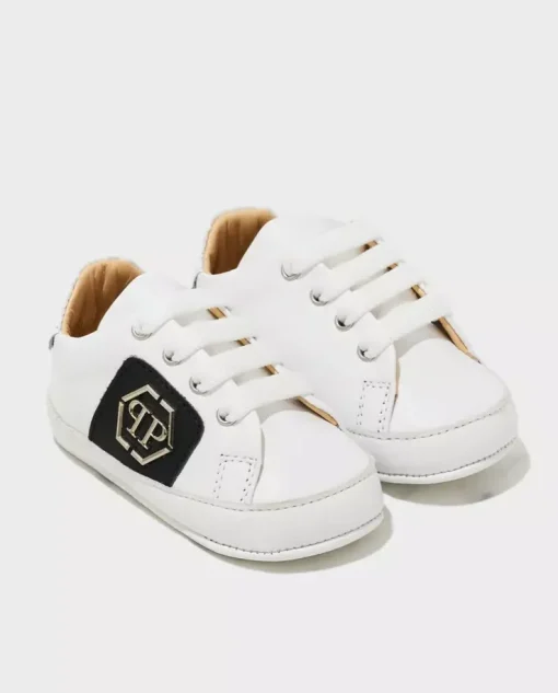Białe sneakersy z logo 0-1 lat