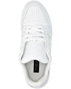 Białe sneakersy z tłoczonej skóry