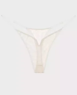 Białe stringi z welurowym printem Kylie