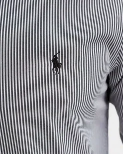 Biało-czarna koszula w paski Slim Fit