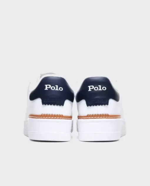 Biało-granatowe skórzane sneakersy Masters Court