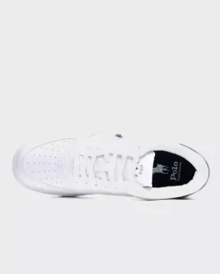 Biało-granatowe skórzane sneakersy Masters Court