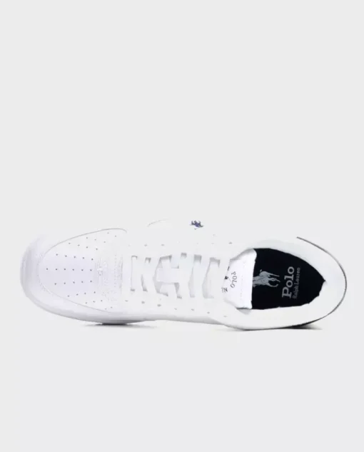 Biało-granatowe skórzane sneakersy Masters Court