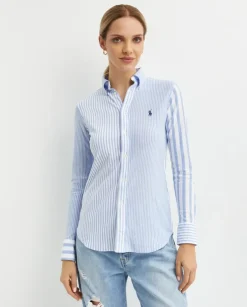 Biało-niebieska koszula w paski Slim Fit
