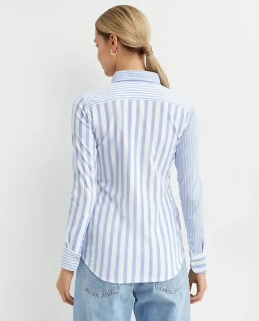Biało-niebieska koszula w paski Slim Fit