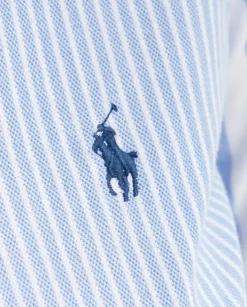Biało-niebieska koszula w paski Slim Fit